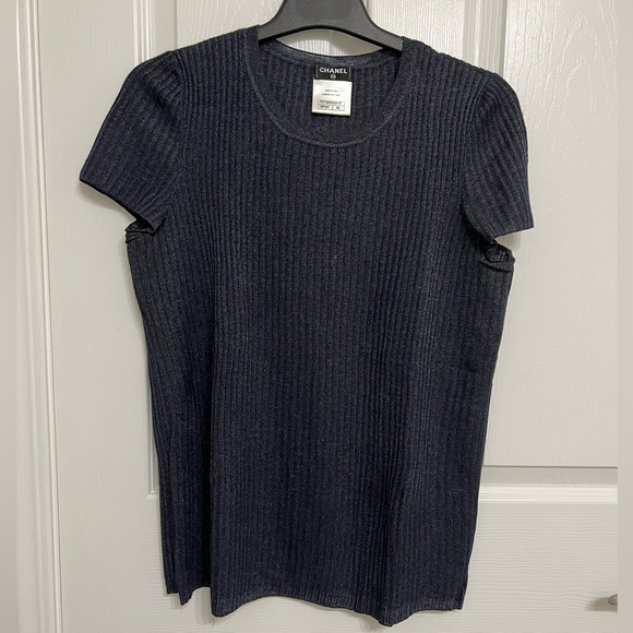 Chanel Cashmere/metal short sleeve top - Picture 1 of 10